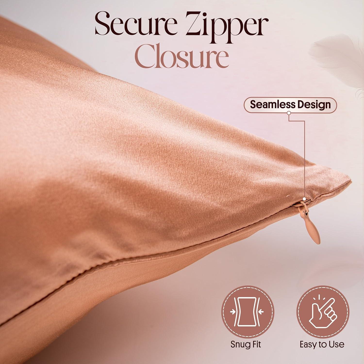 Funda de Almohada de Seda 100% Enviskin Rosa 22 Momme