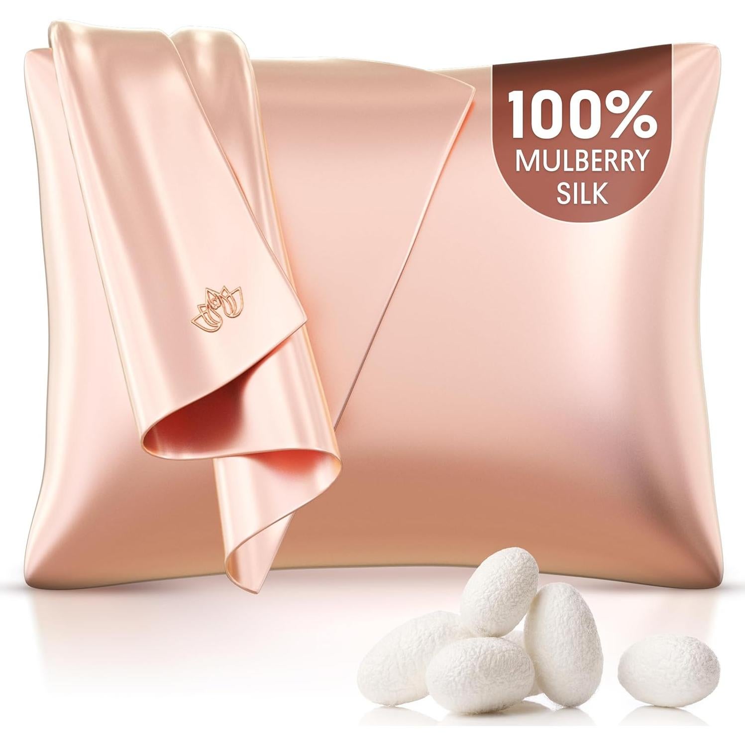 Funda de Almohada de Seda 100% Enviskin Rosa 22 Momme