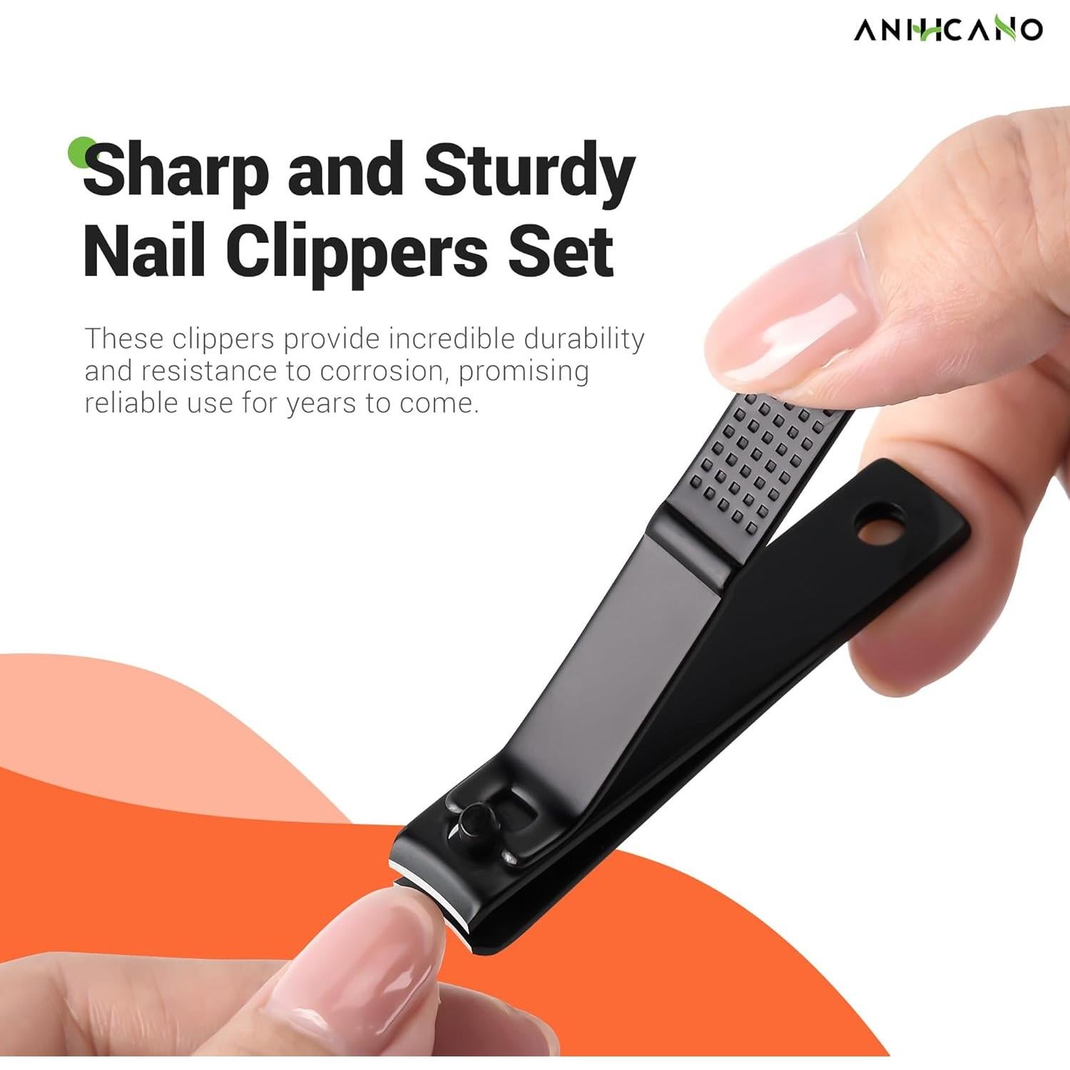 Juego de Cortauñas Profesional ANIHCANO - 3 Piezas, Acero Inoxidable