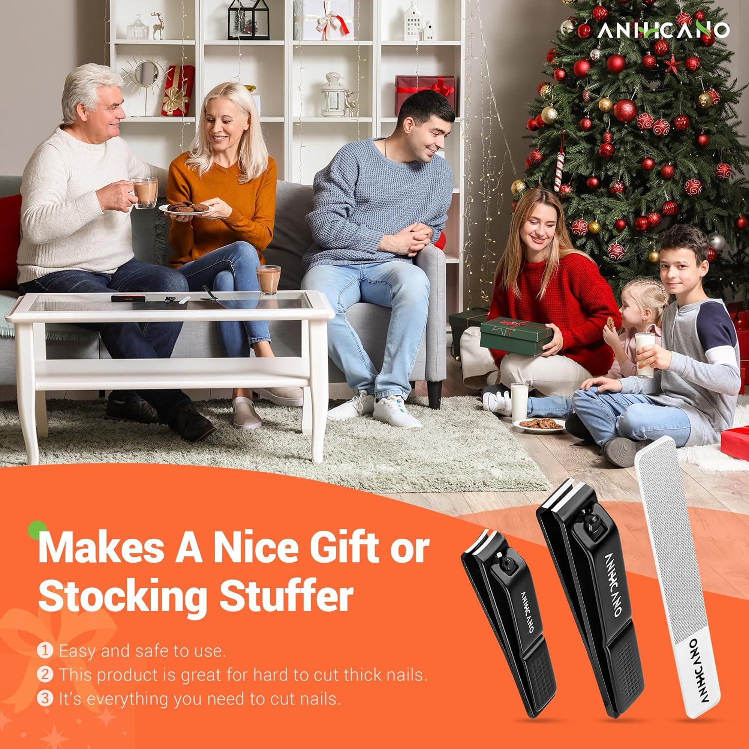 Juego de Cortauñas Profesional ANIHCANO - 3 Piezas, Acero Inoxidable