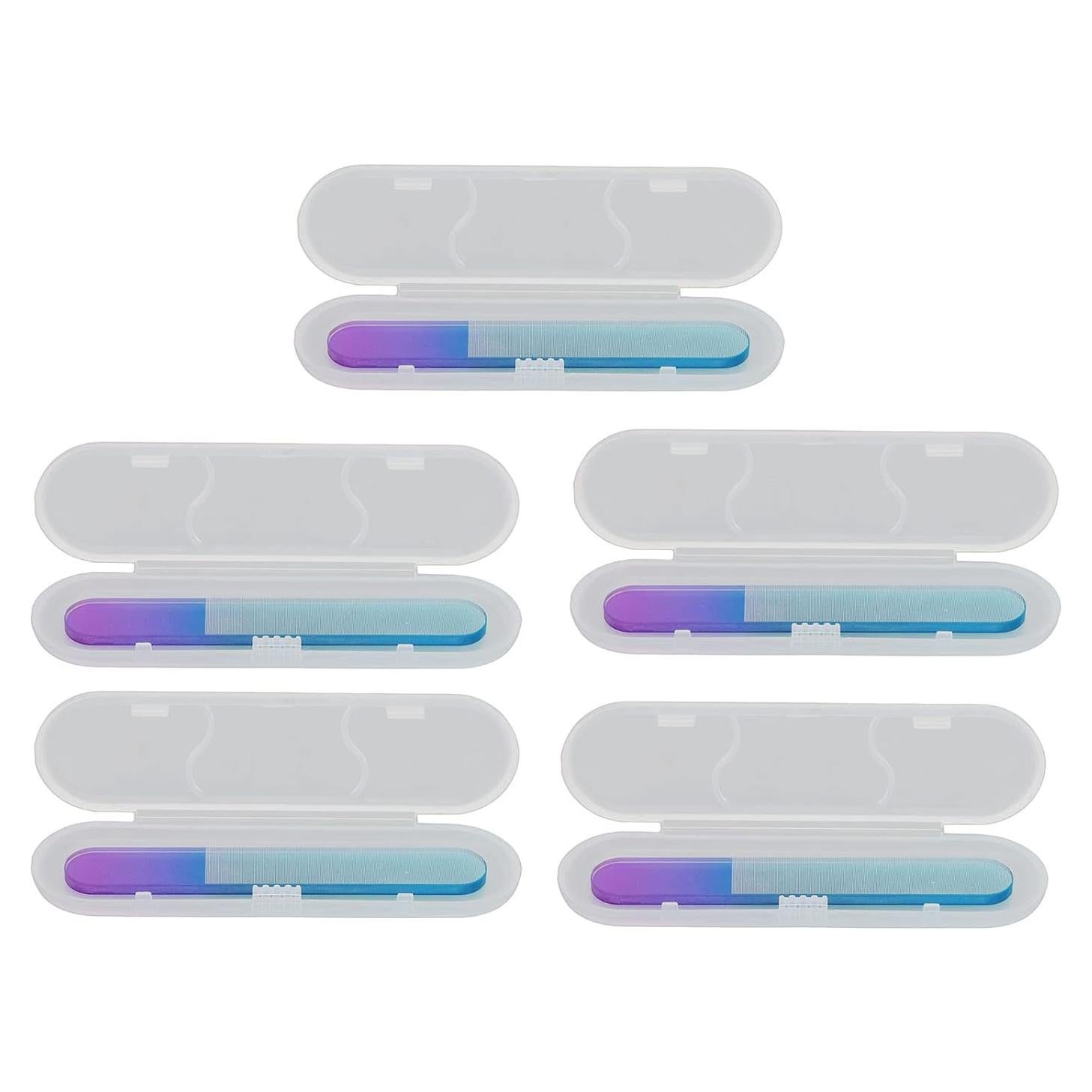 Lima de Uñas de Vidrio Doble Cara 5 Pcs Ymiko - Manicura Profesional