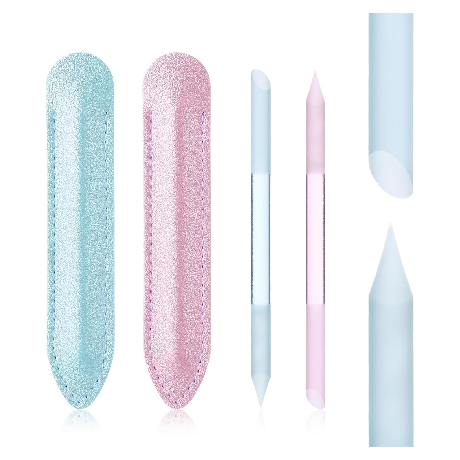 Giantree 2 Empujadores de Cutículas de Vidrio con Estuche