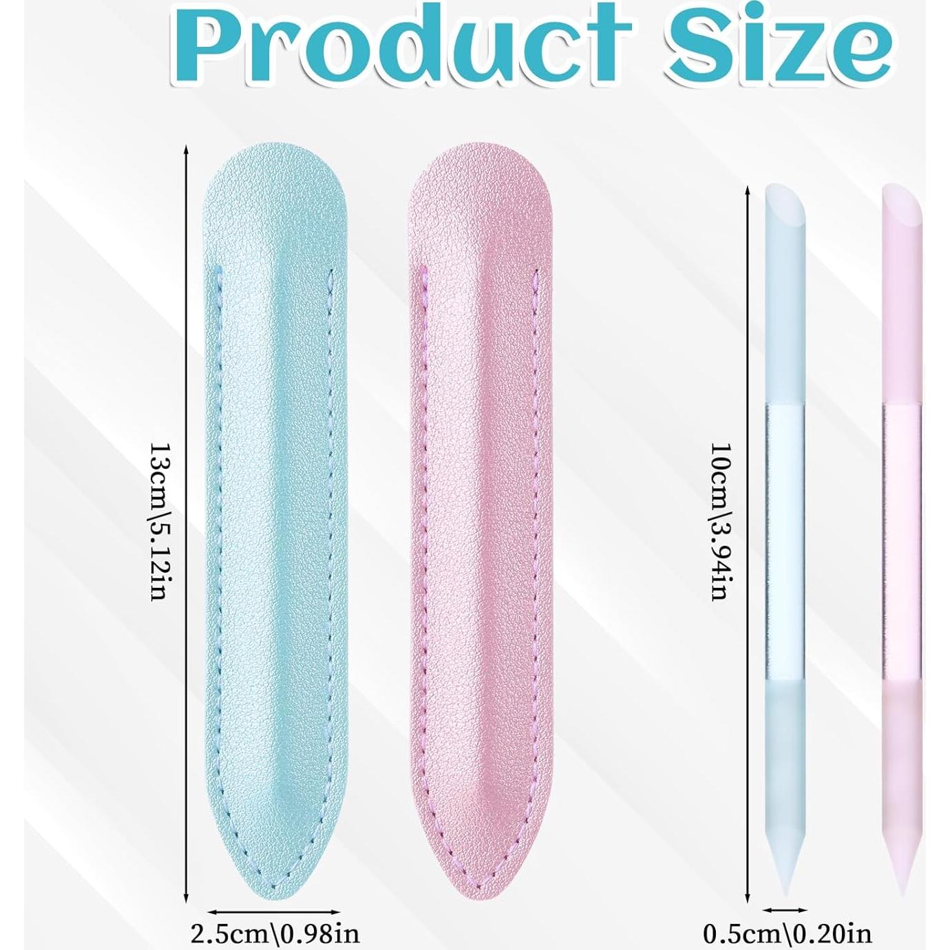 Giantree 2 Empujadores de Cutículas de Vidrio con Estuche