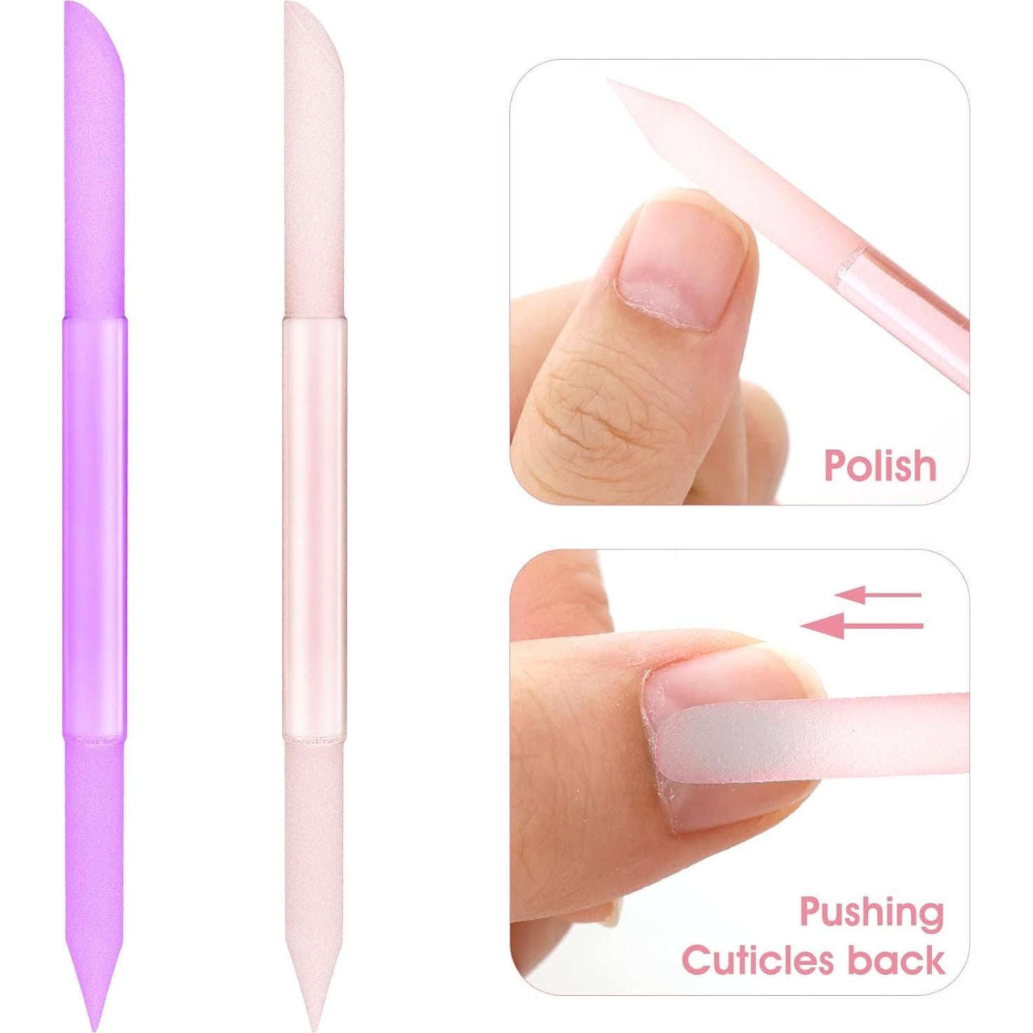 Empujador de Cutículas de Vidrio Sibba Rosa/Púrpura 10 cm