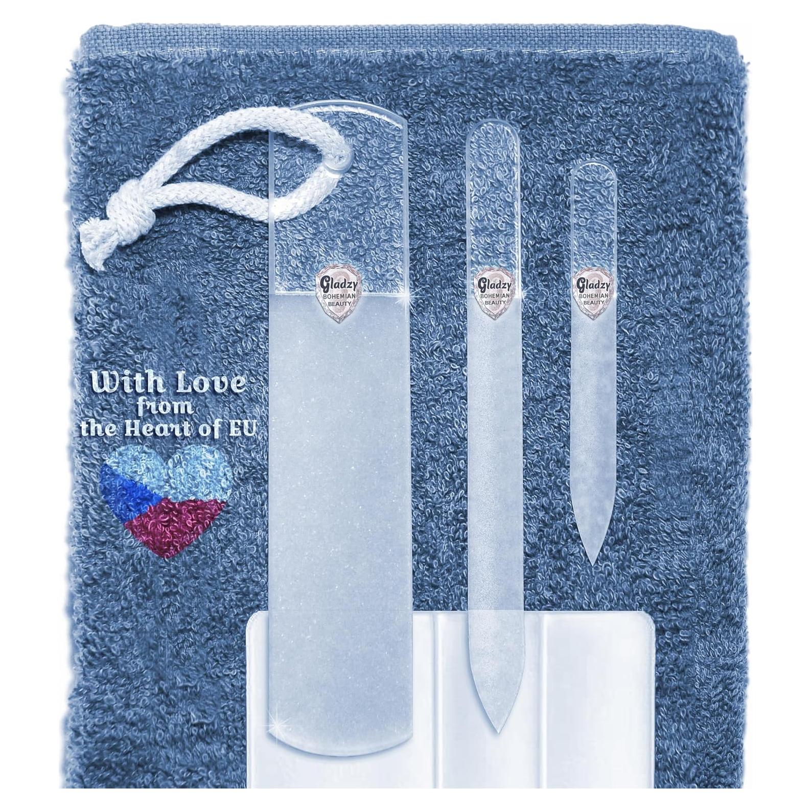 Juego de Lima de Uñas de Vidrio Gladzy - Kit de Manicura y Pedicura