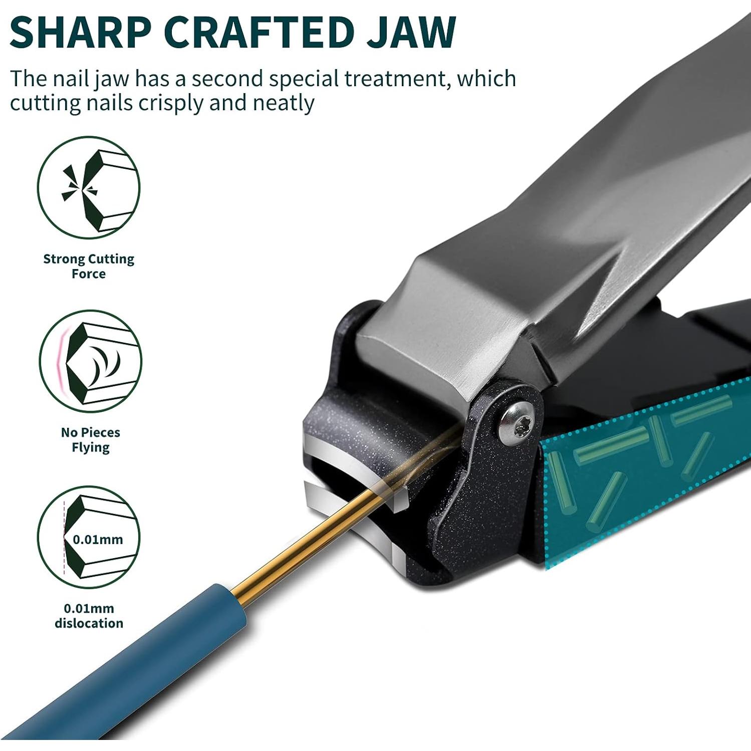 Cortauñas VANWIN con Recolector y Lima de Vidrio - Gris