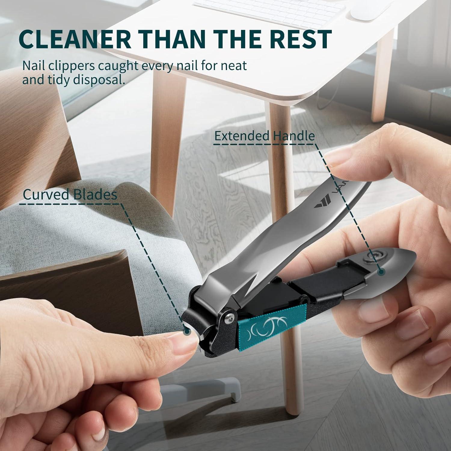 Cortauñas VANWIN con Recolector y Lima de Vidrio - Gris