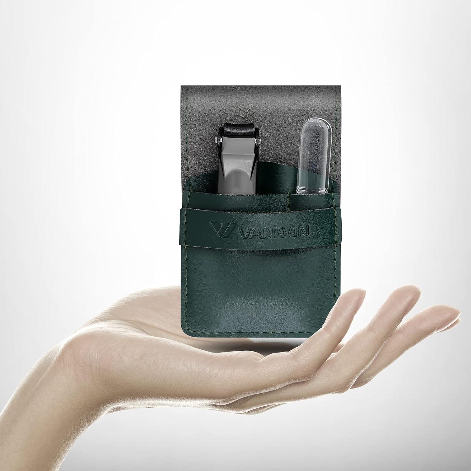 Cortauñas VANWIN con Recolector y Lima de Vidrio - Gris