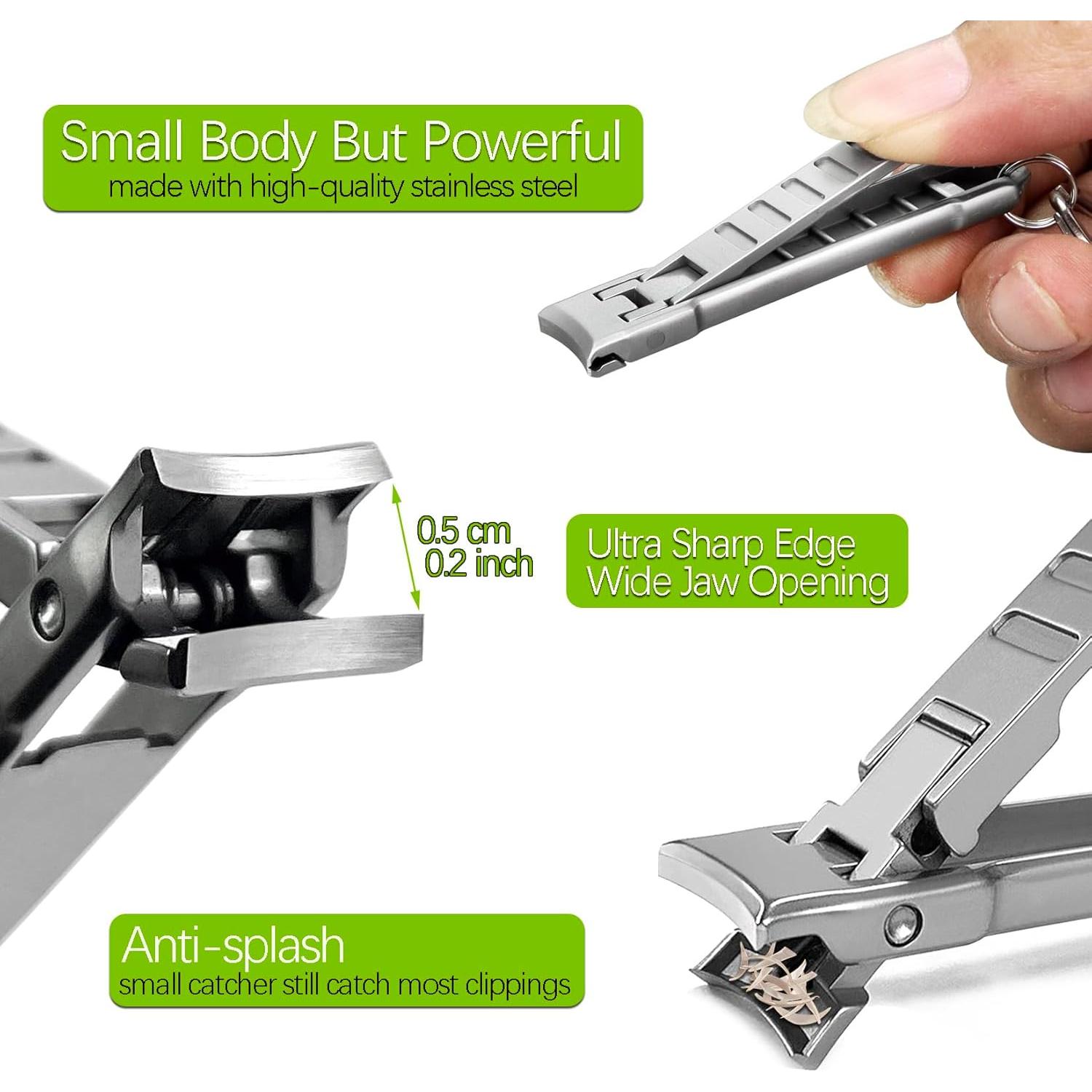 Cortauñas Plegable VOGARB Ultra Delgado para Manos y Pies