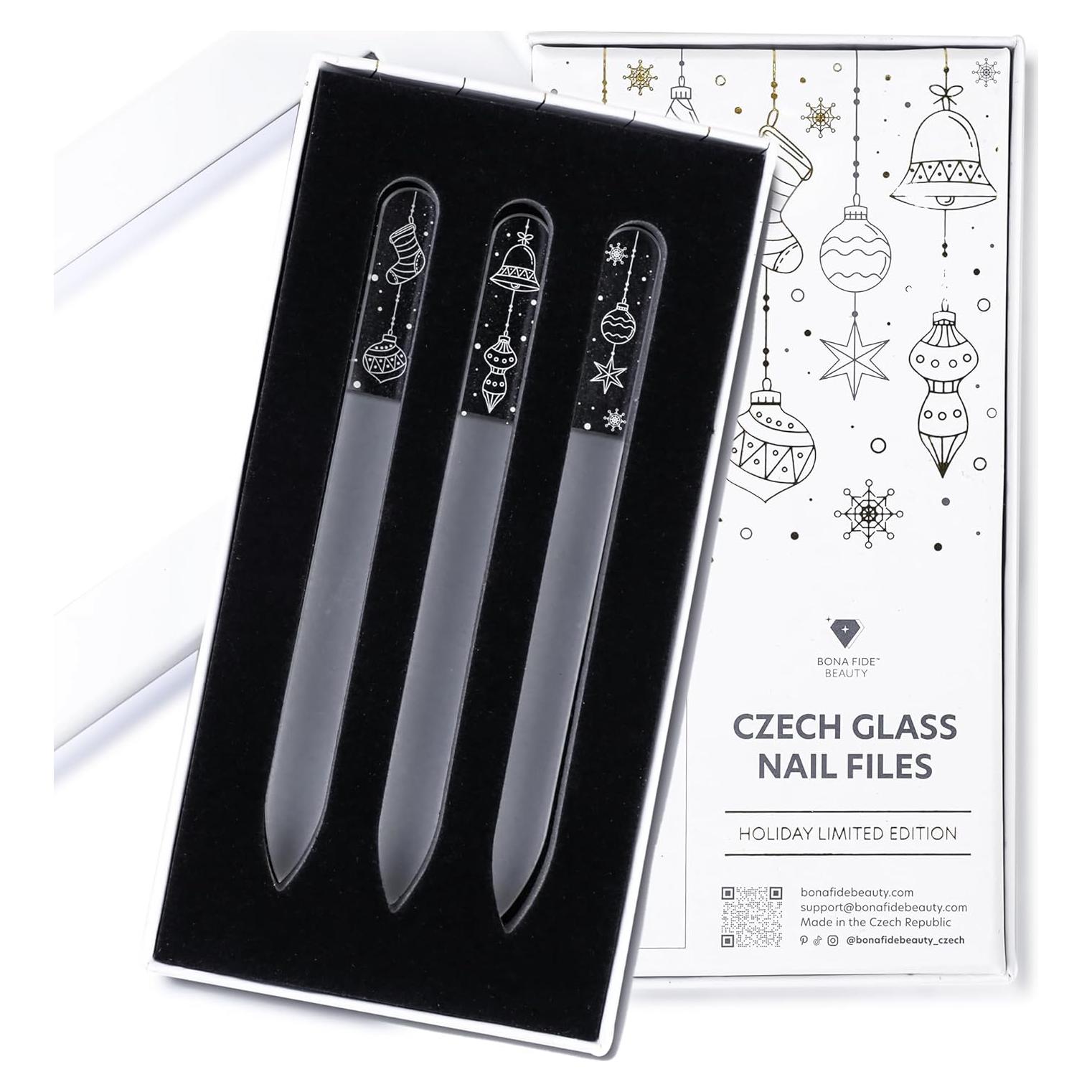 Juego de 3 Limadoras de Uñas de Vidrio Checo Bona Fide Beauty