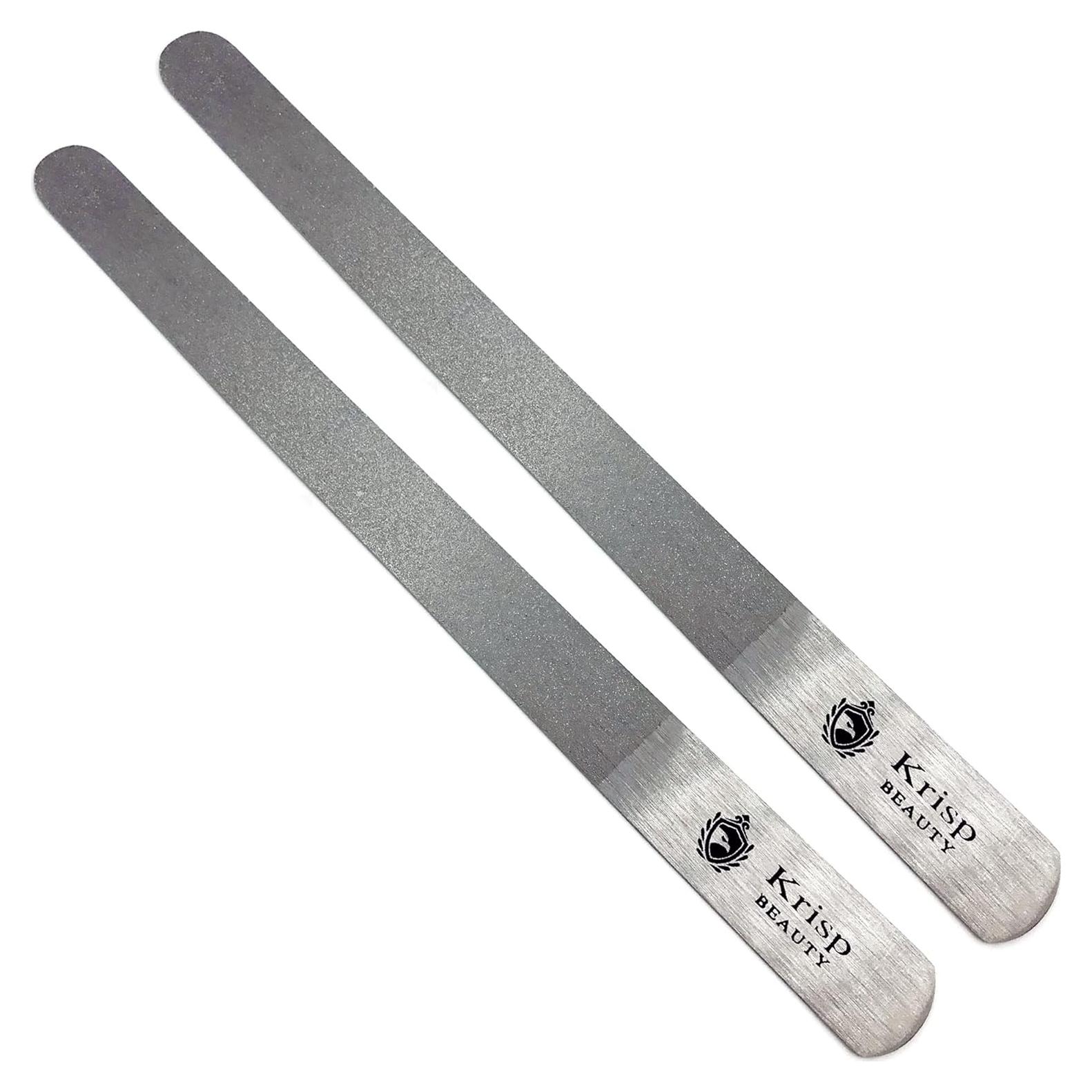 Lima de Uñas de Diamante Krisp Beauty - Acero Inoxidable Doble Cara