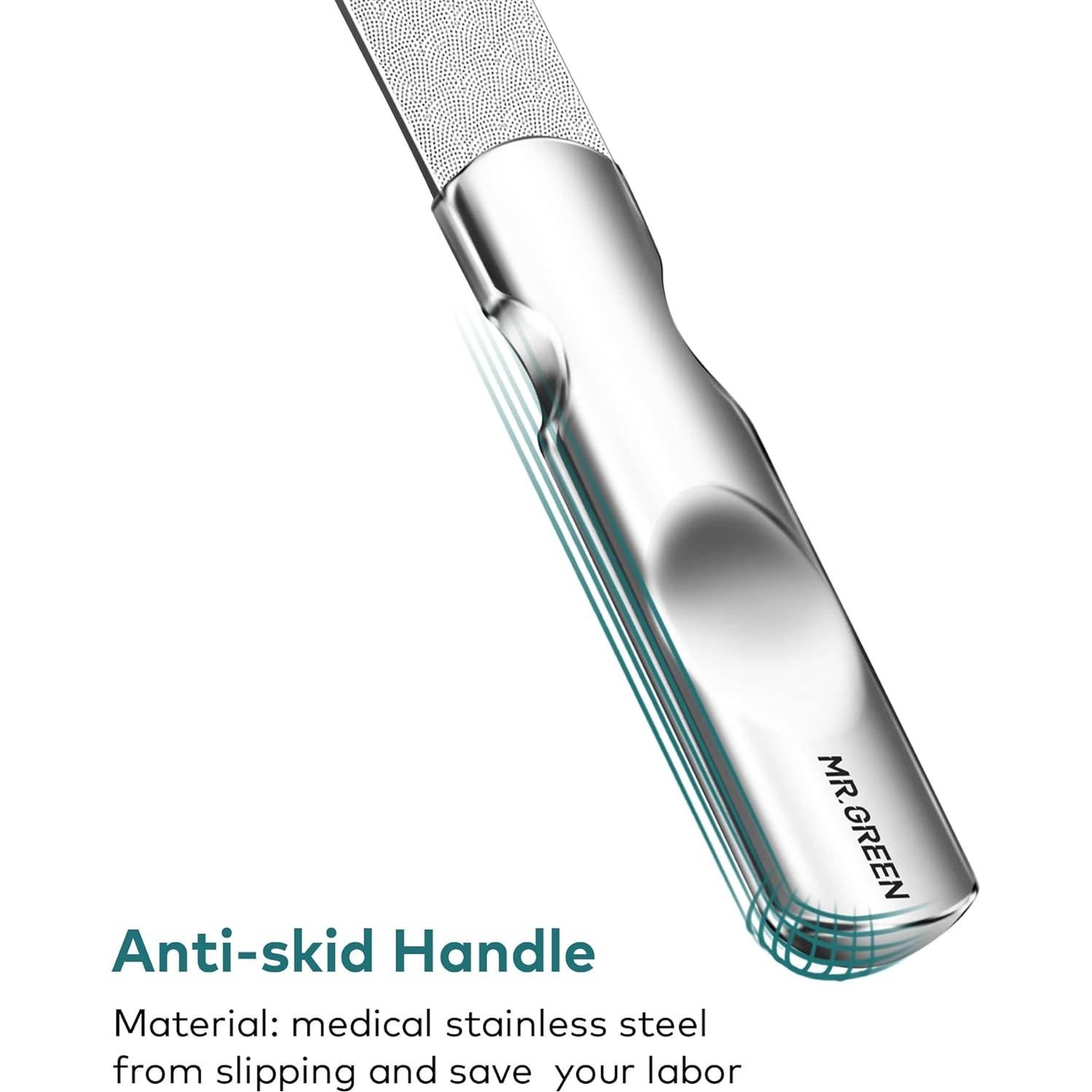 Lima de Uñas MR.GREEN Mini Profesional Acero Inoxidable Doble Cara