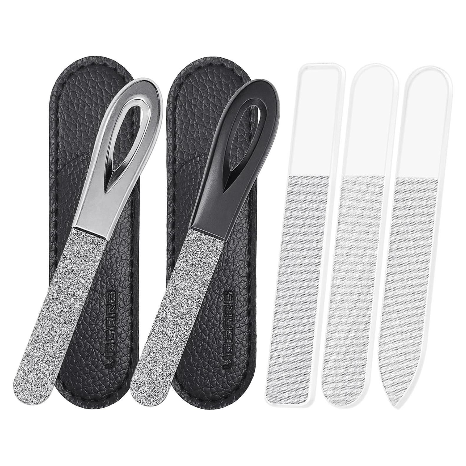 Juego de Lima de Uñas VOGARB 5 Piezas Metal y Vidrio