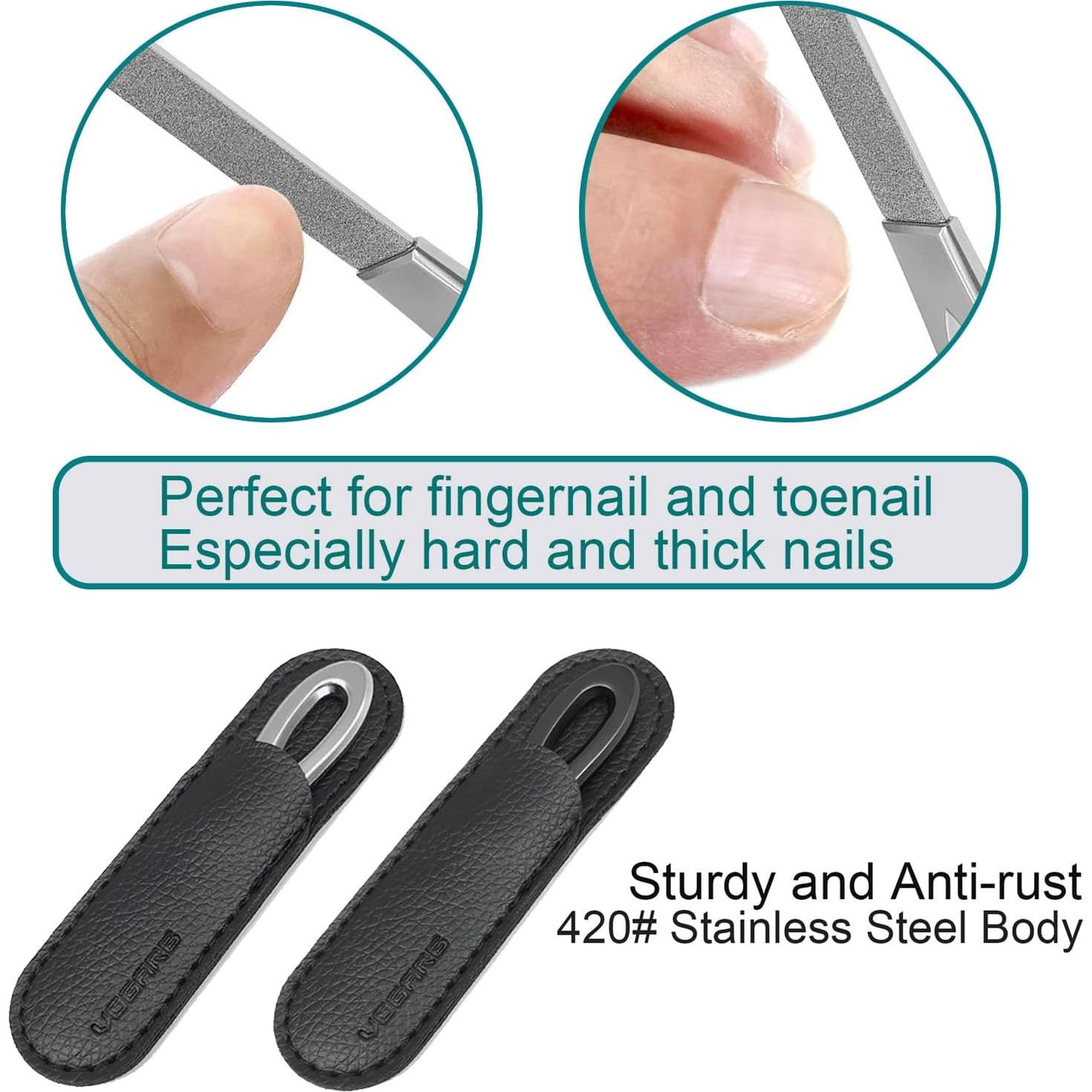 Juego de Lima de Uñas VOGARB 5 Piezas Metal y Vidrio