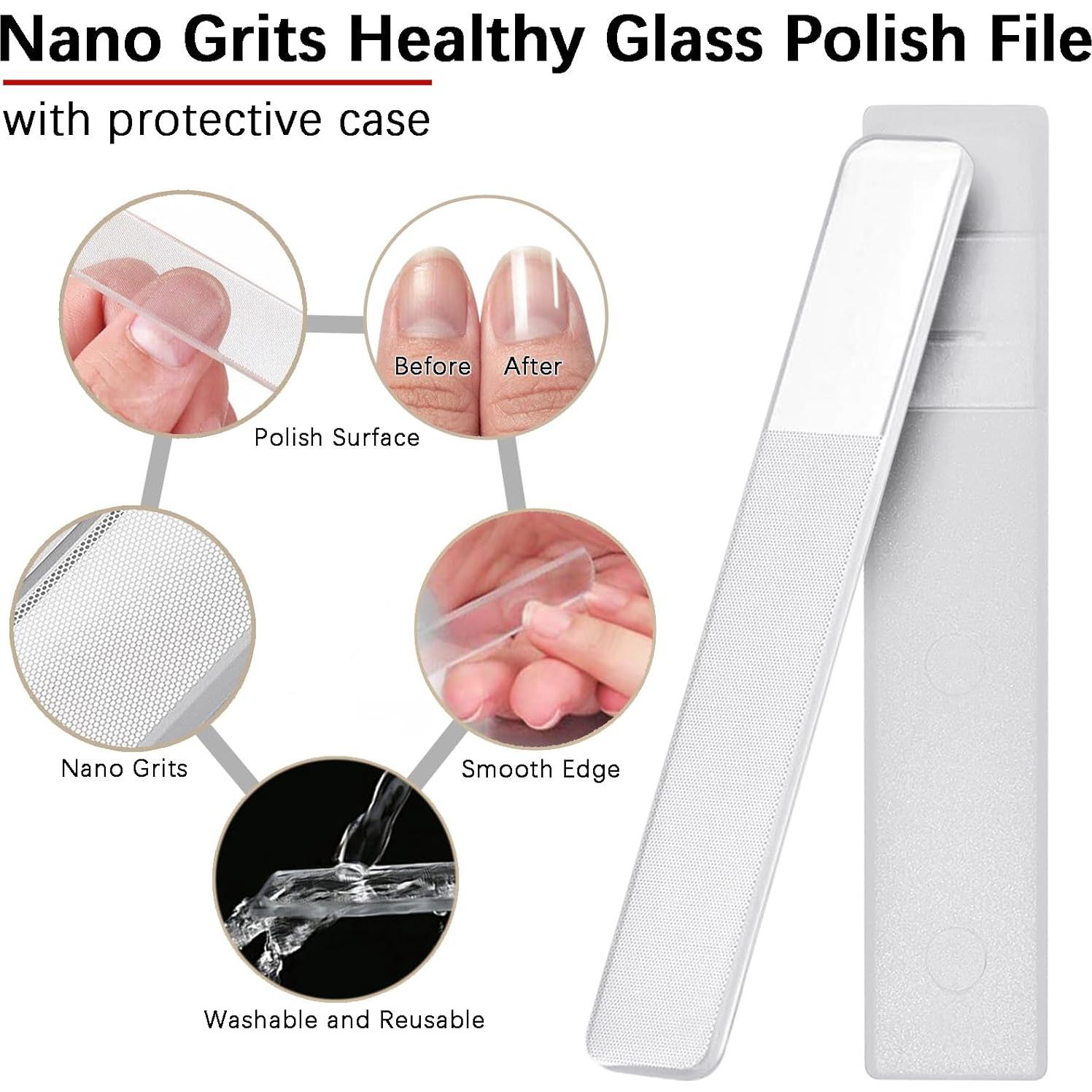 Juego de Lima de Uñas VOGARB 5 Piezas Metal y Vidrio