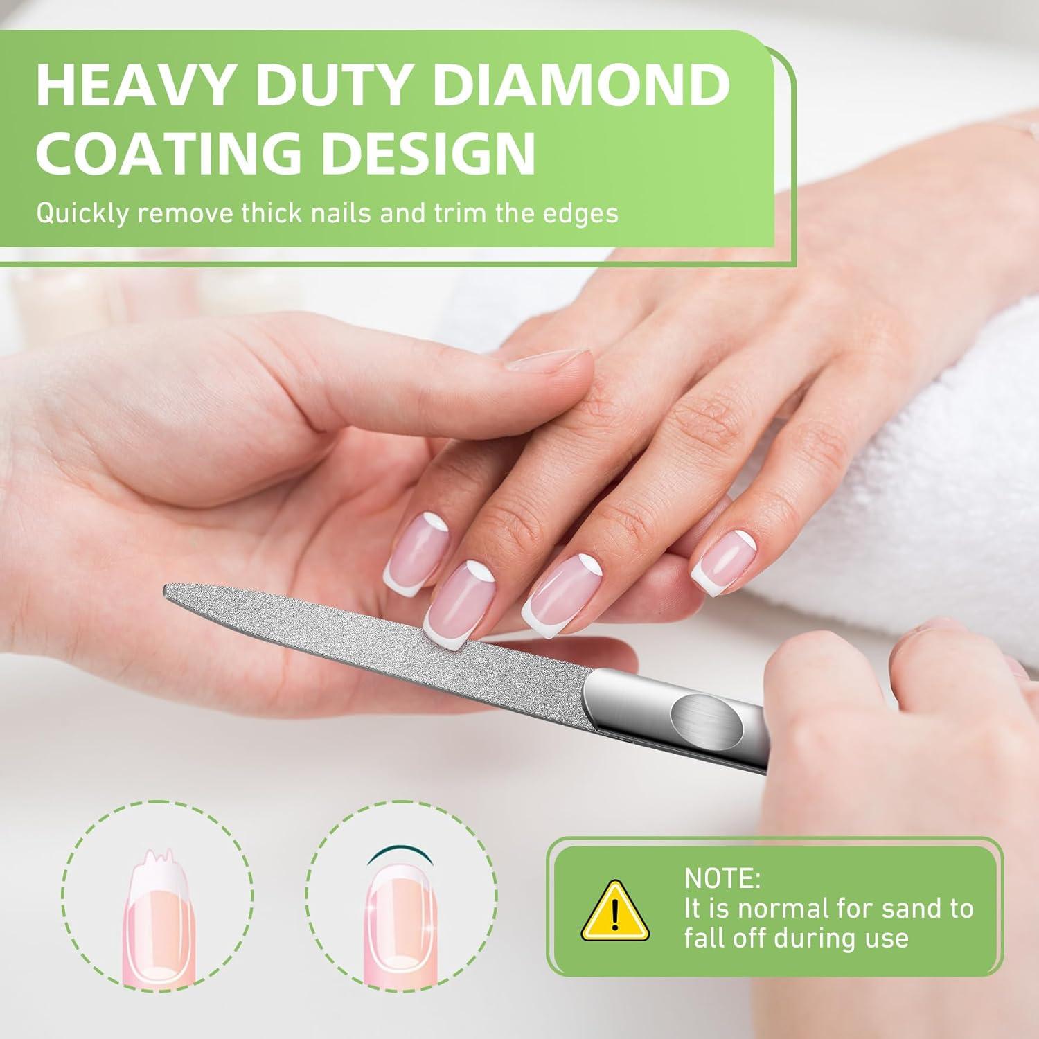 Lima de Uñas de Acero Inoxidable BALUCA Doble Cara 2 Piezas