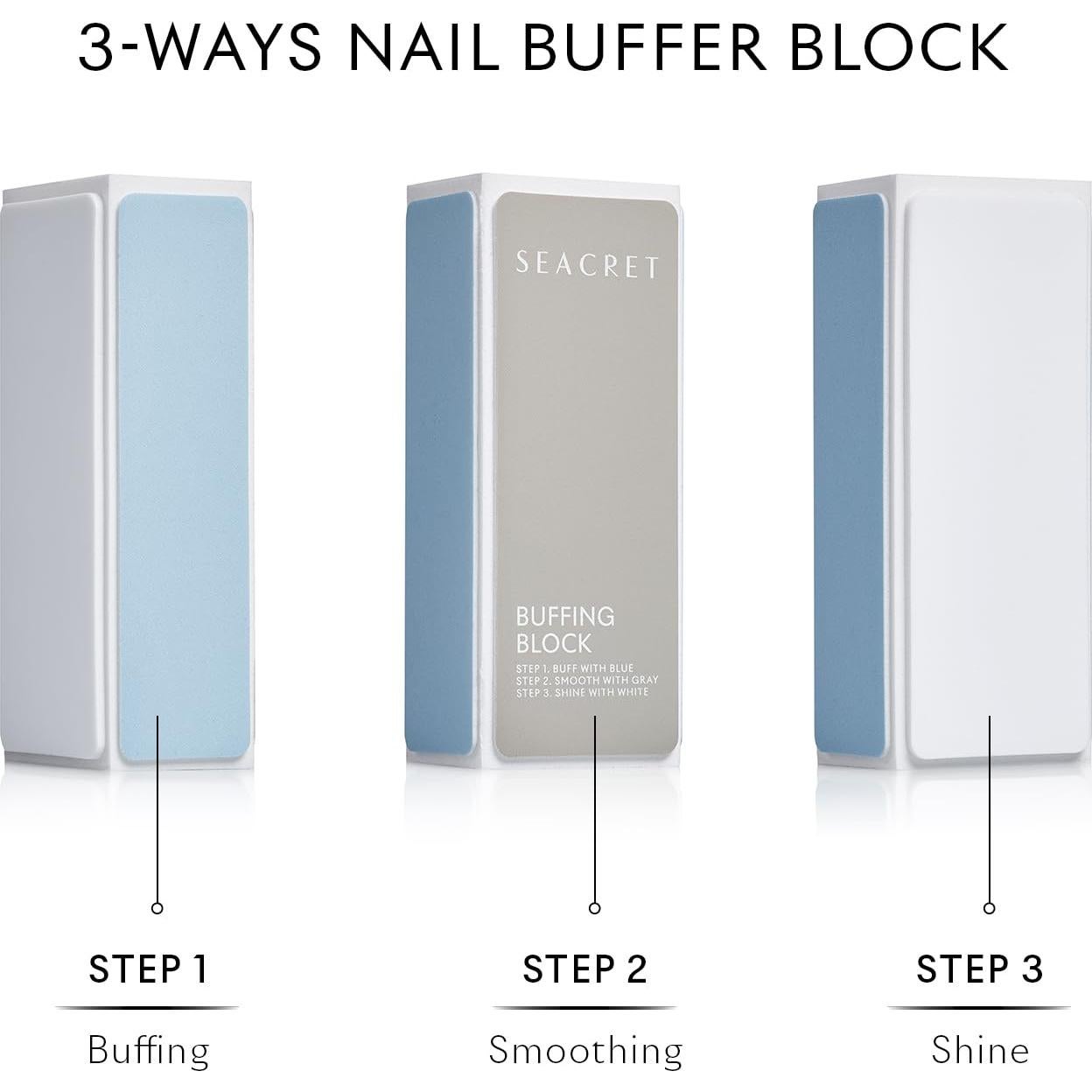 Pulidor de Uñas Profesional SEACRET - 3 Maneras, 2 Unidades