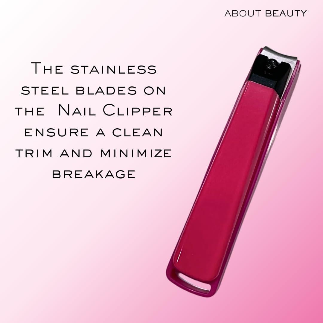 Kit de Cuidado de Uñas About Beauty - Cortauñas, Empujador y Lima de Vidrio