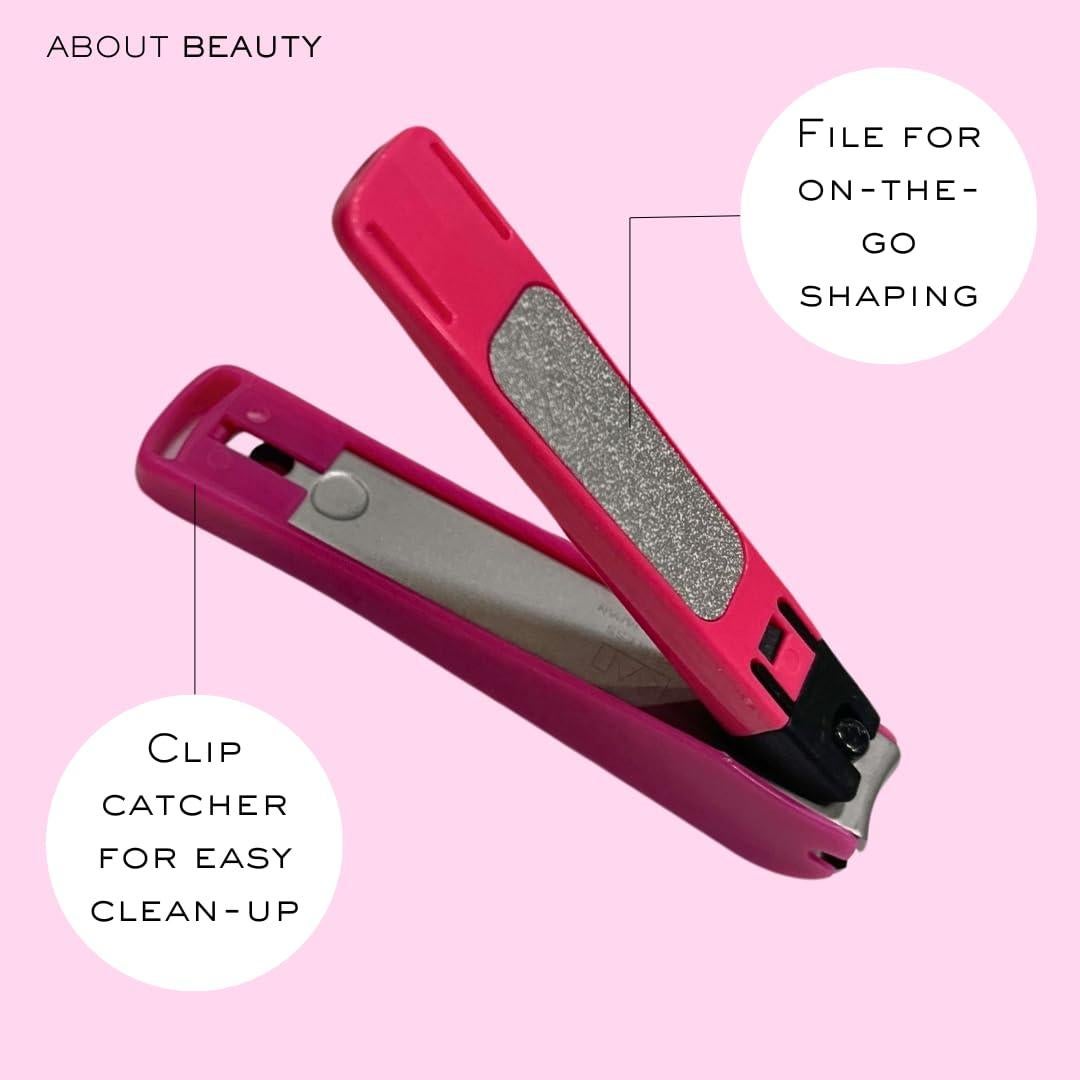 Kit de Cuidado de Uñas About Beauty - Cortauñas, Empujador y Lima de Vidrio