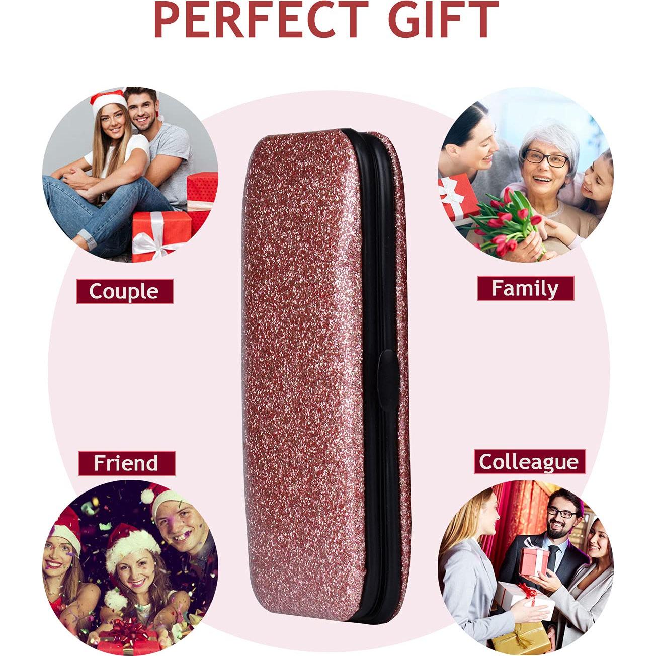 Kit de Manicura HANTEKAS 5 Piezas Acero Inoxidable Negro-Oro Rosa