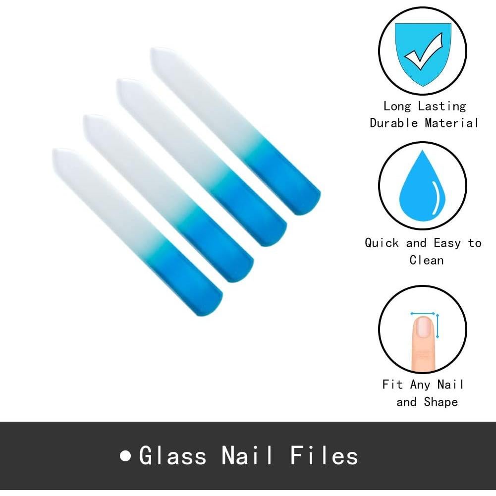 Archivos de Uñas de Cristal SIUSIO 30PK para Uñas Naturales