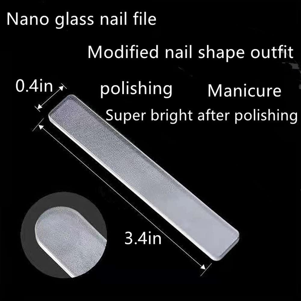 Premium Glass Nail File (2-Pack) – Nail Files,for Natural Nails, Nano Glass File with Case，Suitable for polishing Fingers or Toes，Essential Nail Care Tool for Women