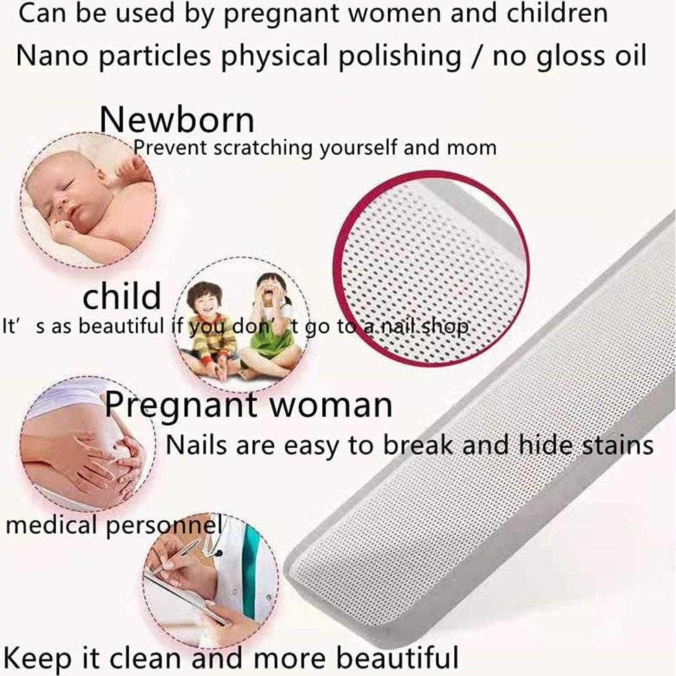 Premium Glass Nail File (2-Pack) – Nail Files,for Natural Nails, Nano Glass File with Case，Suitable for polishing Fingers or Toes，Essential Nail Care Tool for Women