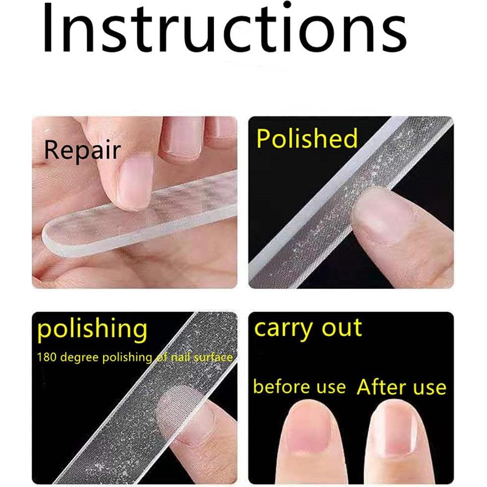 Premium Glass Nail File (2-Pack) – Nail Files,for Natural Nails, Nano Glass File with Case，Suitable for polishing Fingers or Toes，Essential Nail Care Tool for Women