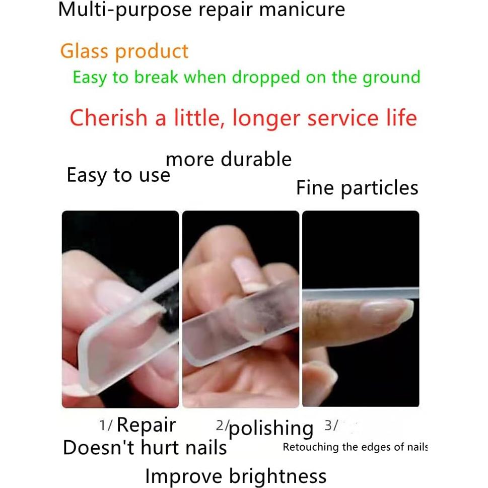 Premium Glass Nail File (2-Pack) – Nail Files,for Natural Nails, Nano Glass File with Case，Suitable for polishing Fingers or Toes，Essential Nail Care Tool for Women