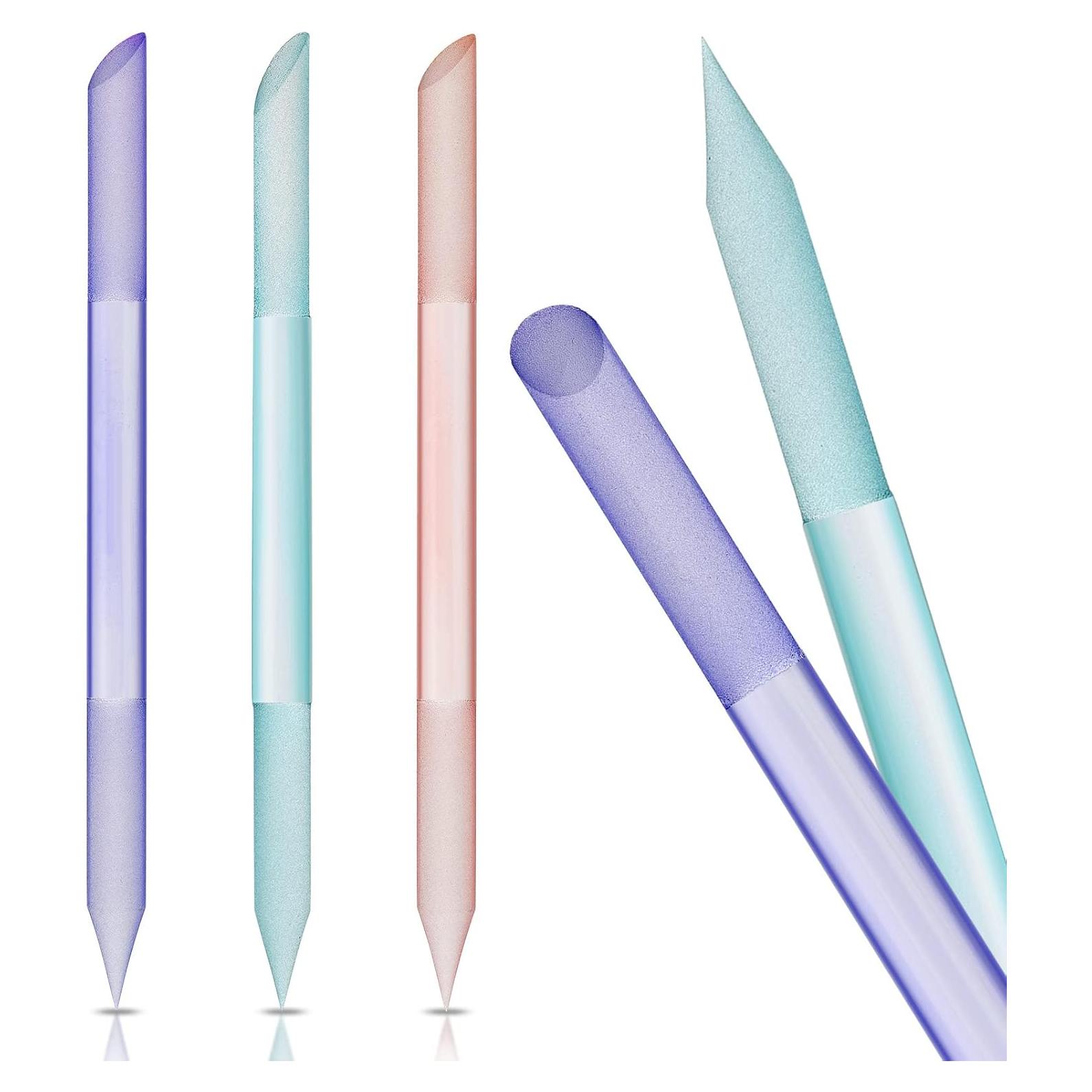 Juego de 3 Empujadores de Cutículas de Vidrio Mudder - Rosa, Púrpura, Azul