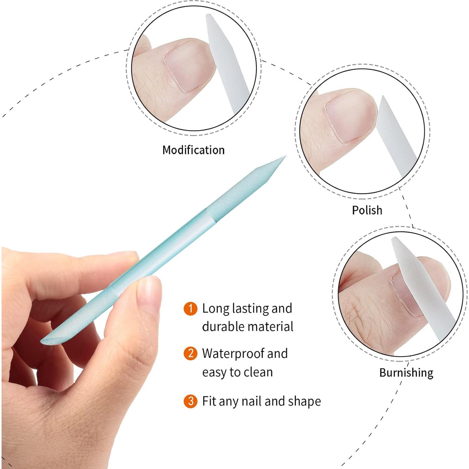 Juego de 3 Empujadores de Cutículas de Vidrio Mudder - Rosa, Púrpura, Azul