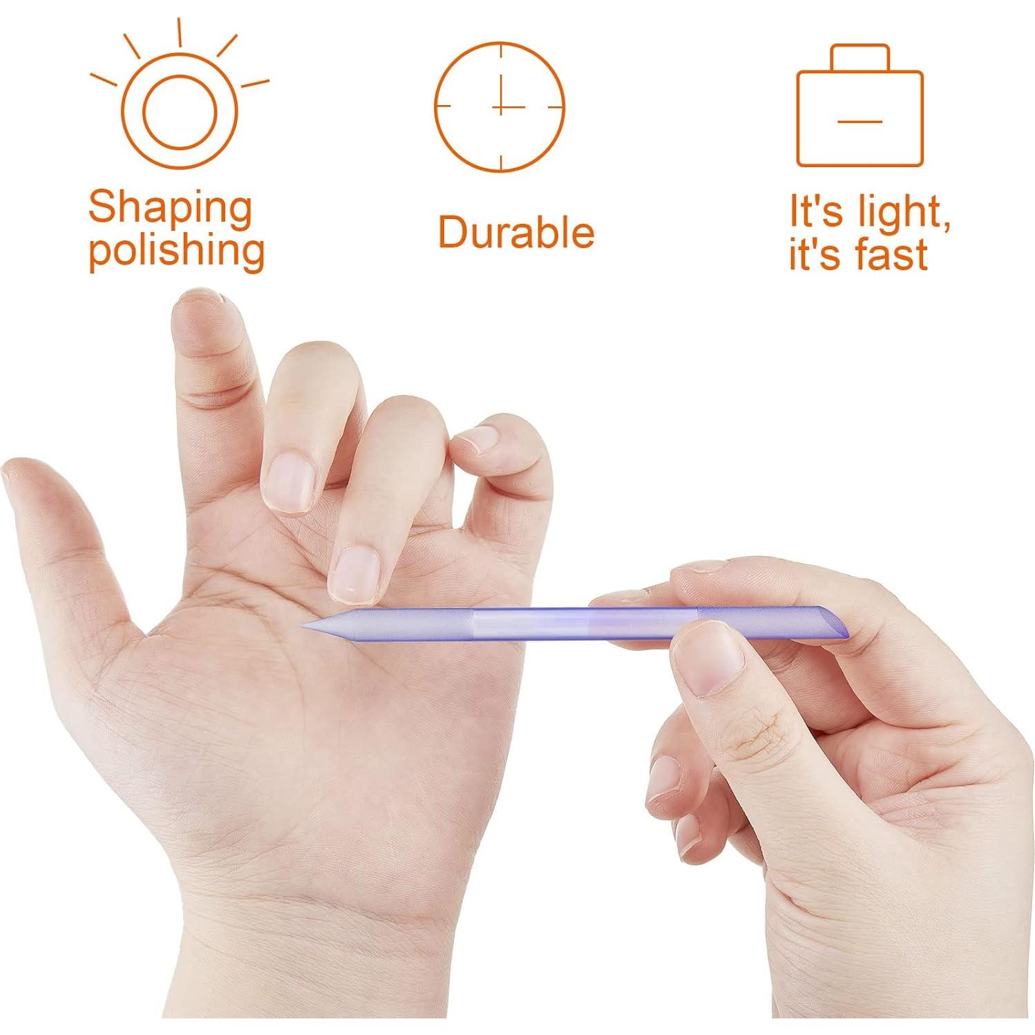 Juego de 3 Empujadores de Cutículas de Vidrio Mudder - Rosa, Púrpura, Azul