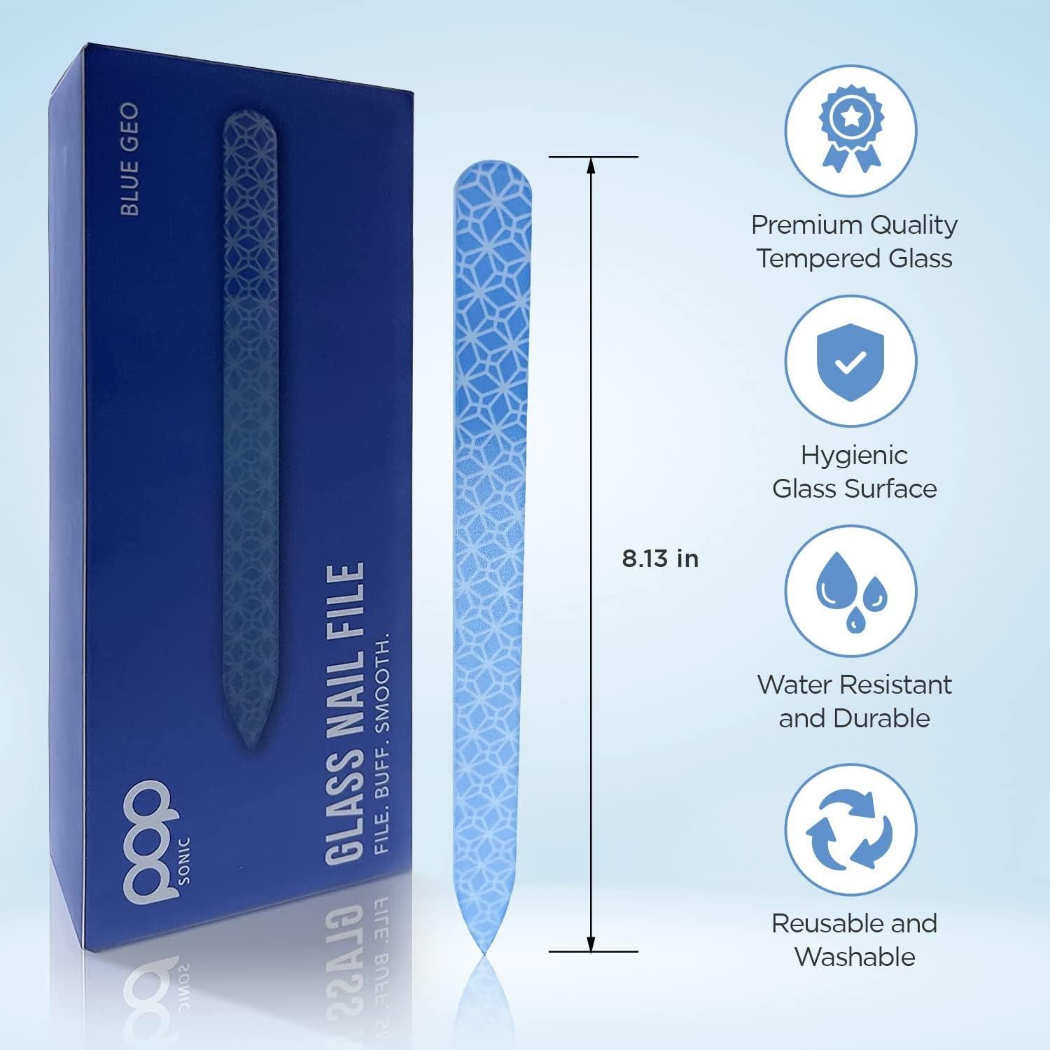 Lima de Uñas de Cristal Doble Cara Pop Sonic Geo Azul