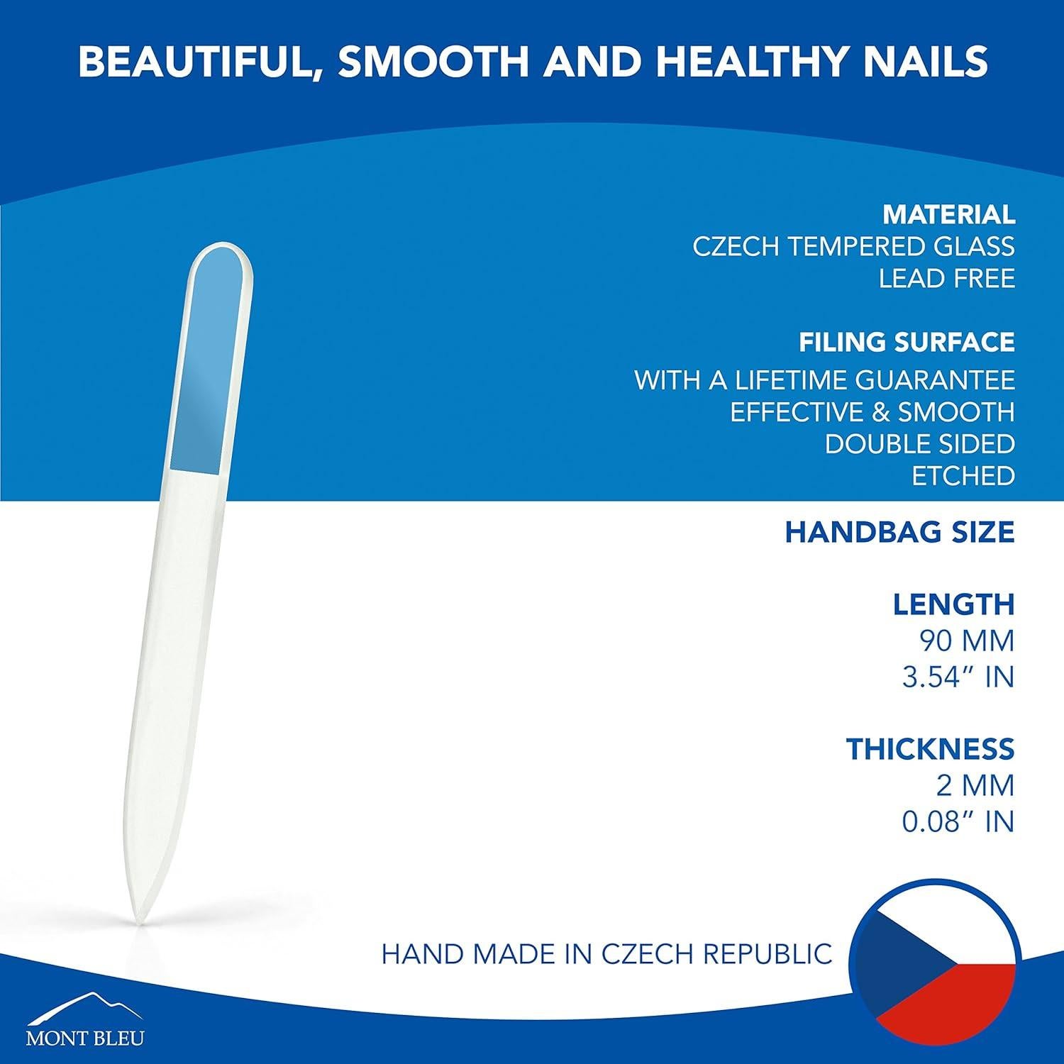 Lima de Uñas de Cristal Mont Bleu - Pequeña 90mm - Hecha a Mano