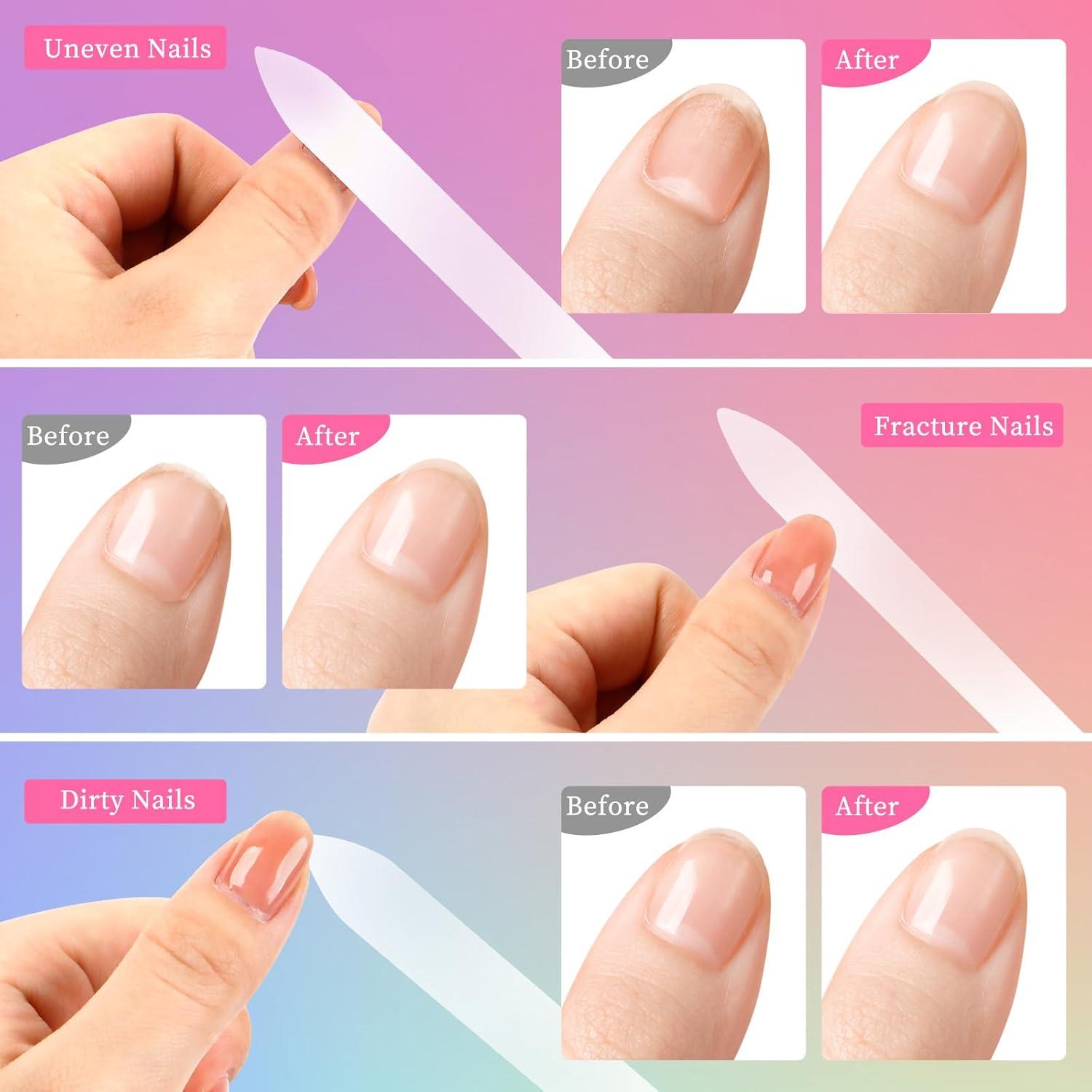 Limas de Uñas de Vidrio 180/320 YINGJEE - Paquete de 4 Piezas