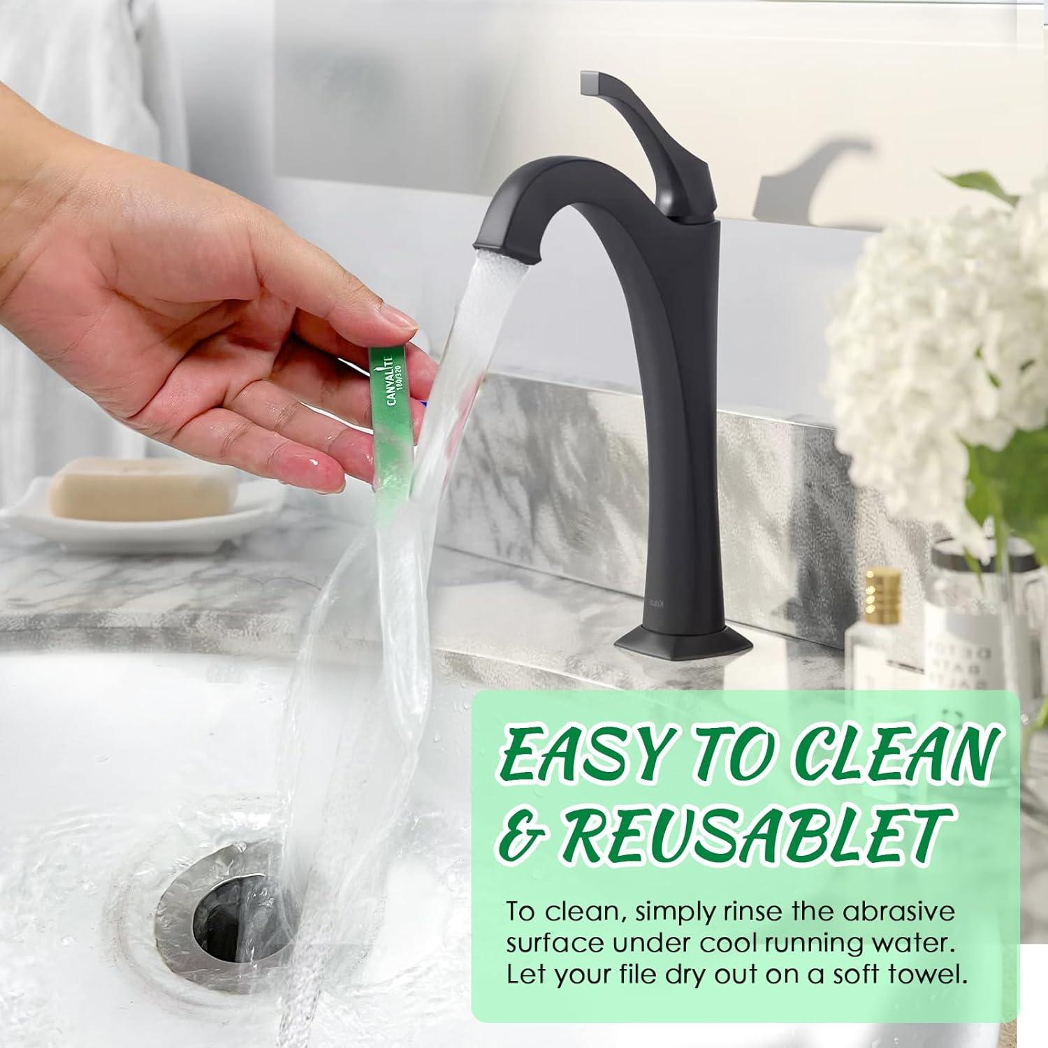 Limas de Uñas de Vidrio CANVALITE Doble Lado 180/320 - Paquete de 3