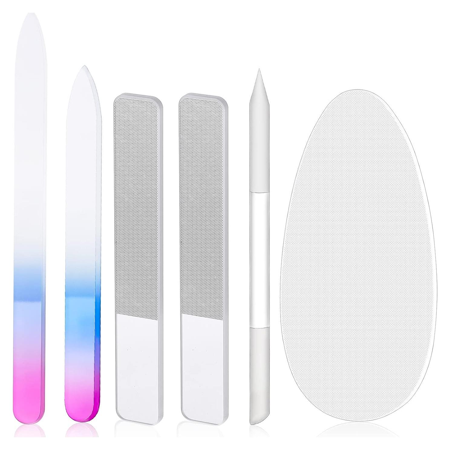 Juego de Lima de Uñas de Vidrio Zhehao 6 Piezas Azul Púrpura