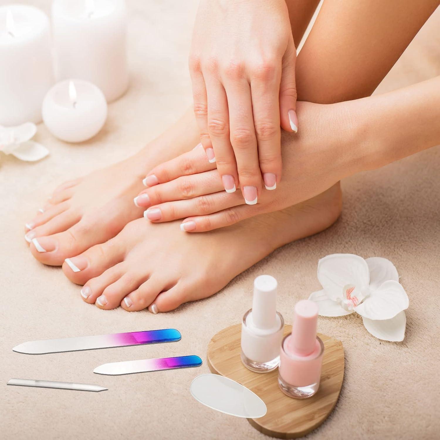 Juego de Lima de Uñas de Vidrio Zhehao 6 Piezas Azul Púrpura