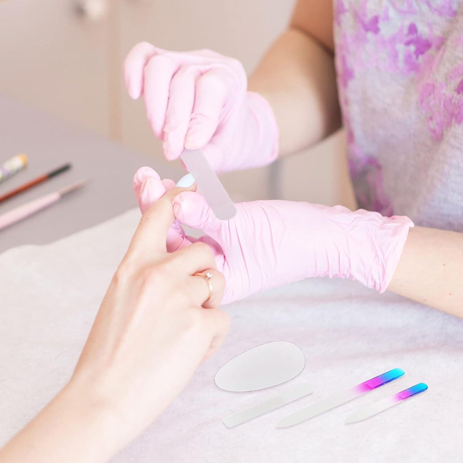 Juego de Lima de Uñas de Vidrio Zhehao 6 Piezas Azul Púrpura