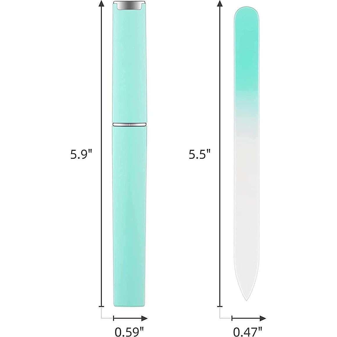 Paquete de 5 Limas de Uñas de Vidrio QRWT con Estuche