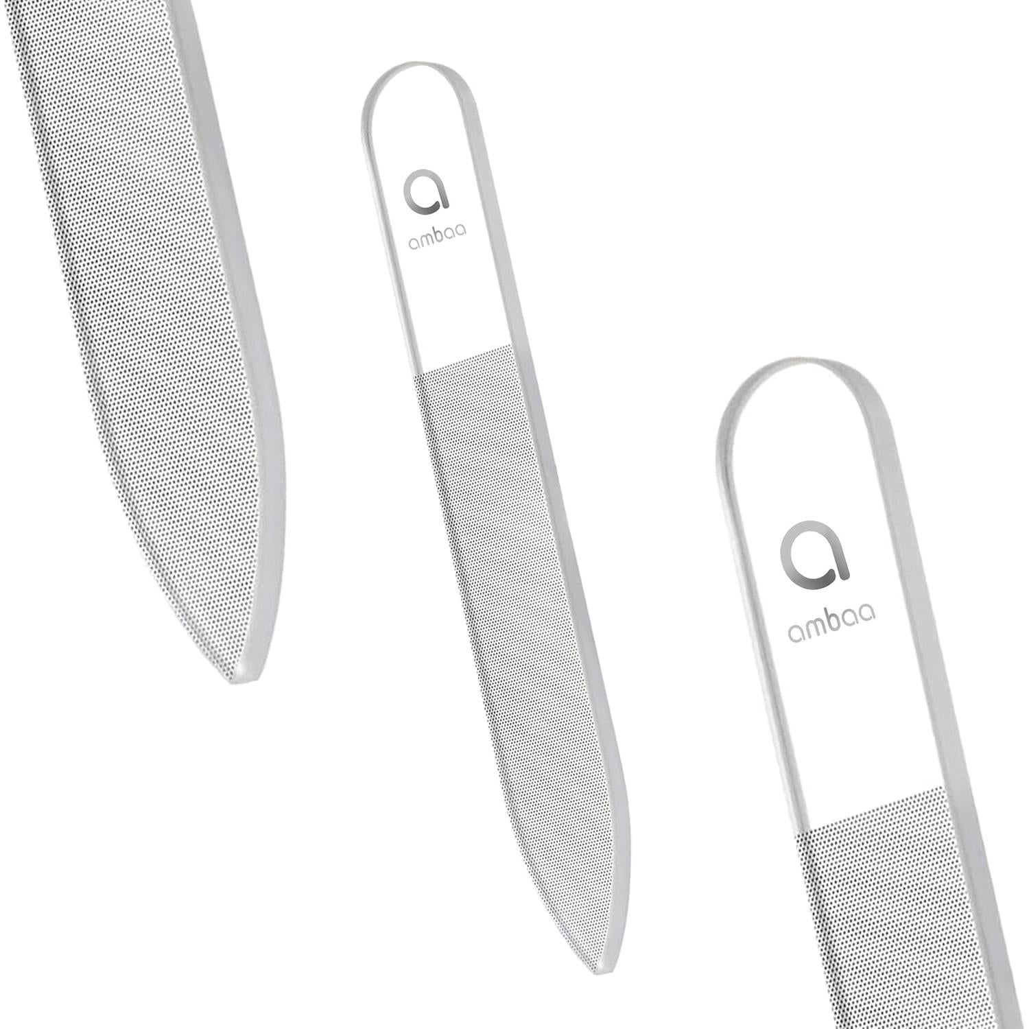 Lima de Uñas de Vidrio Ambaa Nano 3 en 1 con Estuche