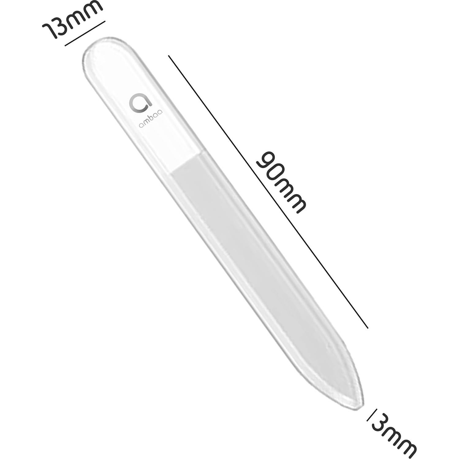 Lima de Uñas de Vidrio Ambaa Nano 3 en 1 con Estuche