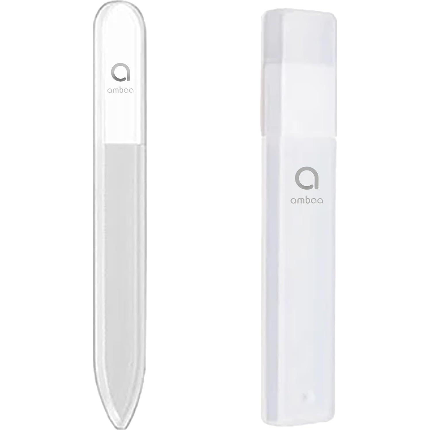 Lima de Uñas de Vidrio Ambaa Nano 3 en 1 con Estuche