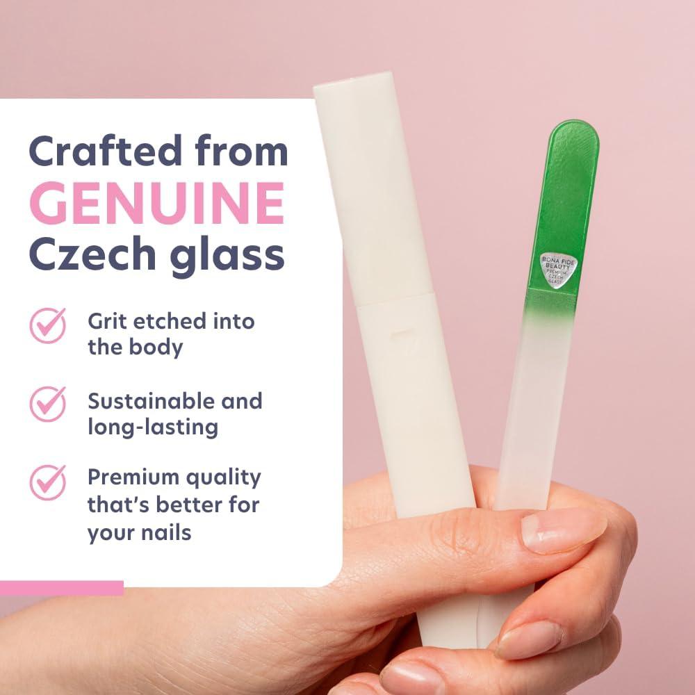 Lima de Uñas de Vidrio Checo Bona Fide Beauty - Suave y Duradera