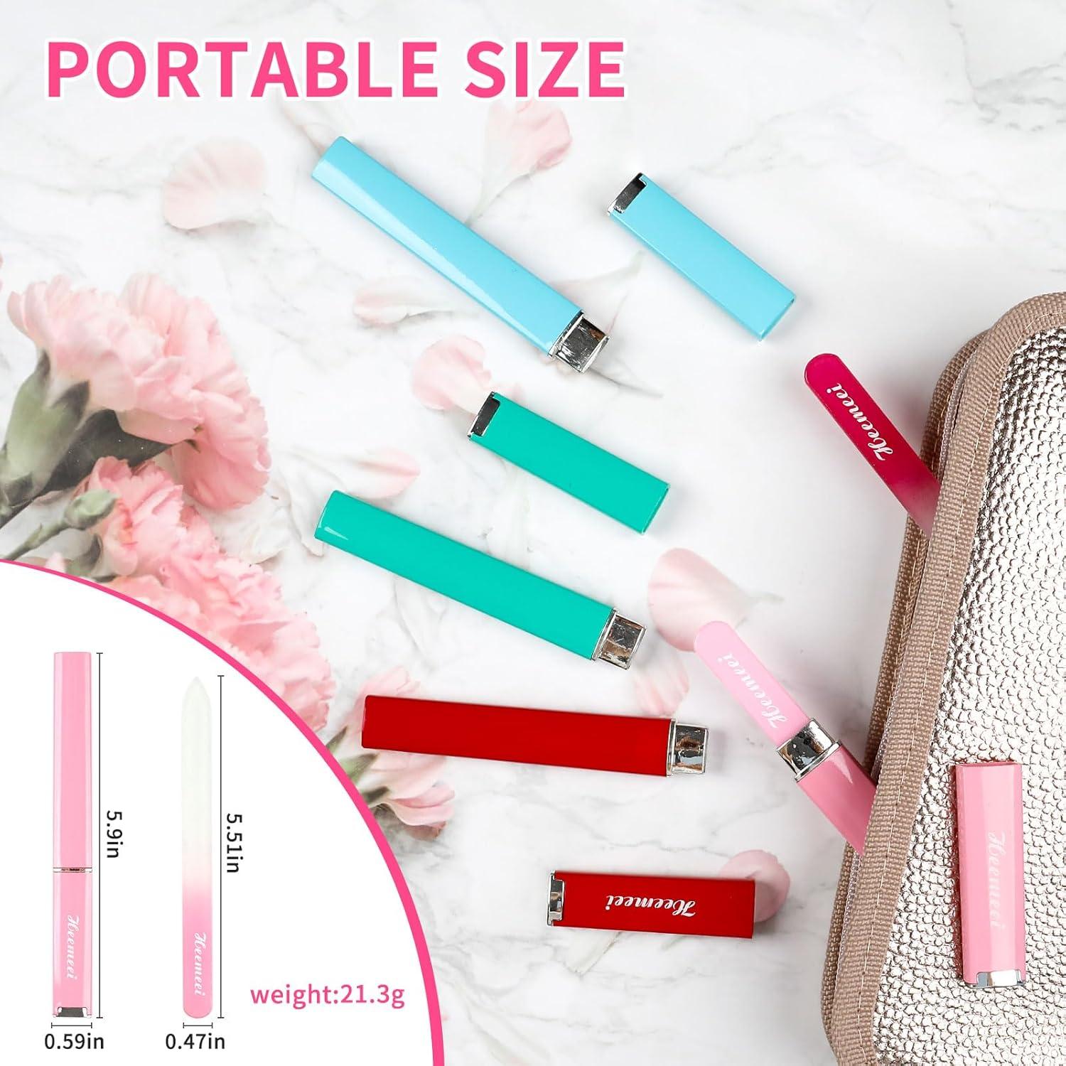 Lima de Uñas de Vidrio Heemeei Doble Cara 180/320 Grano Rosa