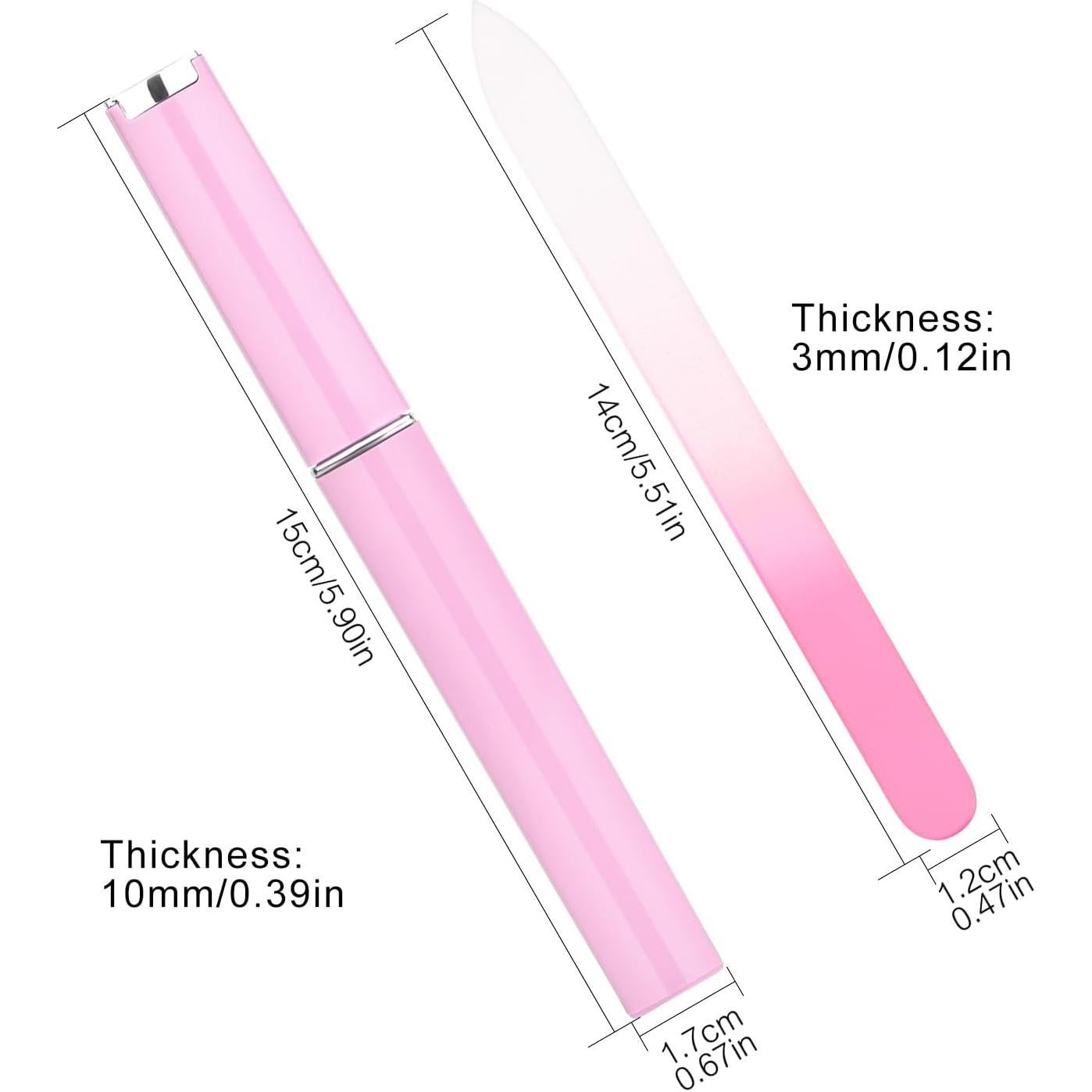 KADS Lima de Uñas de Cristal Profesional - 3 Piezas con Estuche