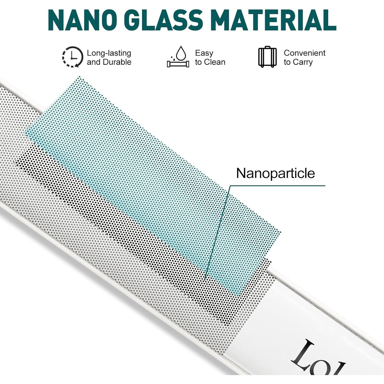 Lima de Uñas de Vidrio y Metal Lobodt - Portátil con Funda