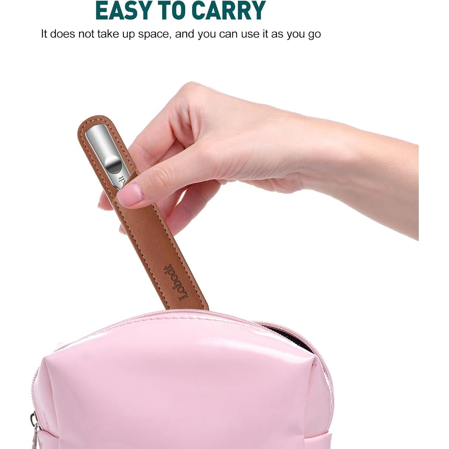 Lima de Uñas de Vidrio y Metal Lobodt - Portátil con Funda