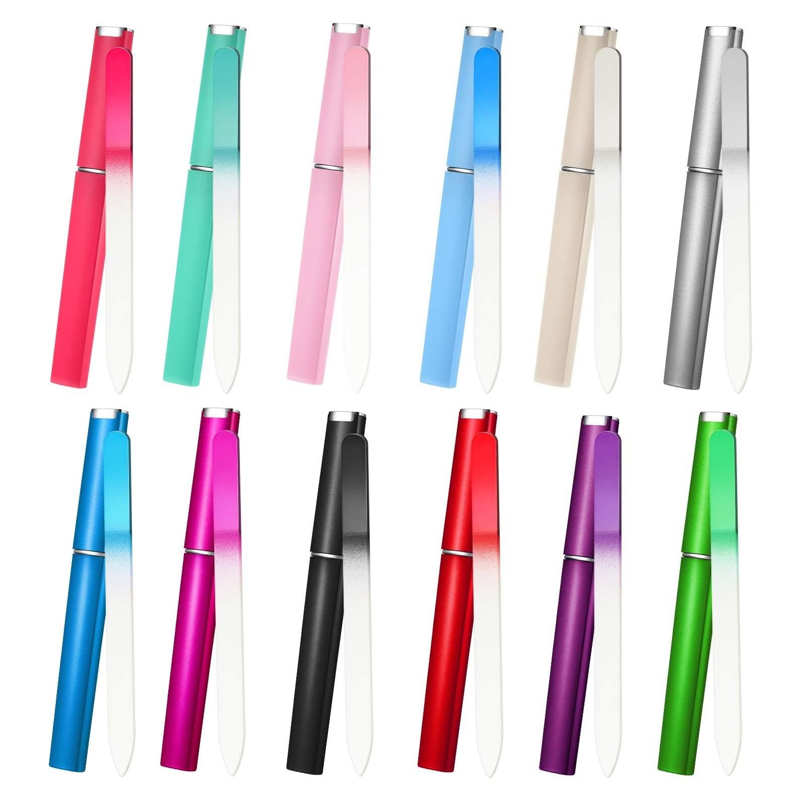 Limas de Uñas de Vidrio Mudder - 12 Piezas con Estuches