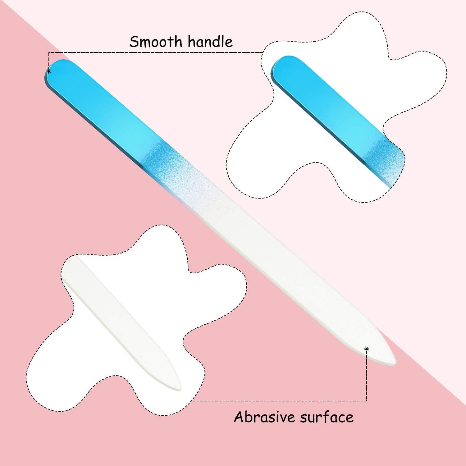 Limas de Uñas de Vidrio Mudder - 12 Piezas con Estuches